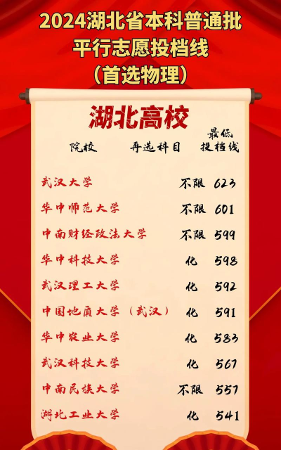 2024年湖北物理类405分能报的大学有哪些