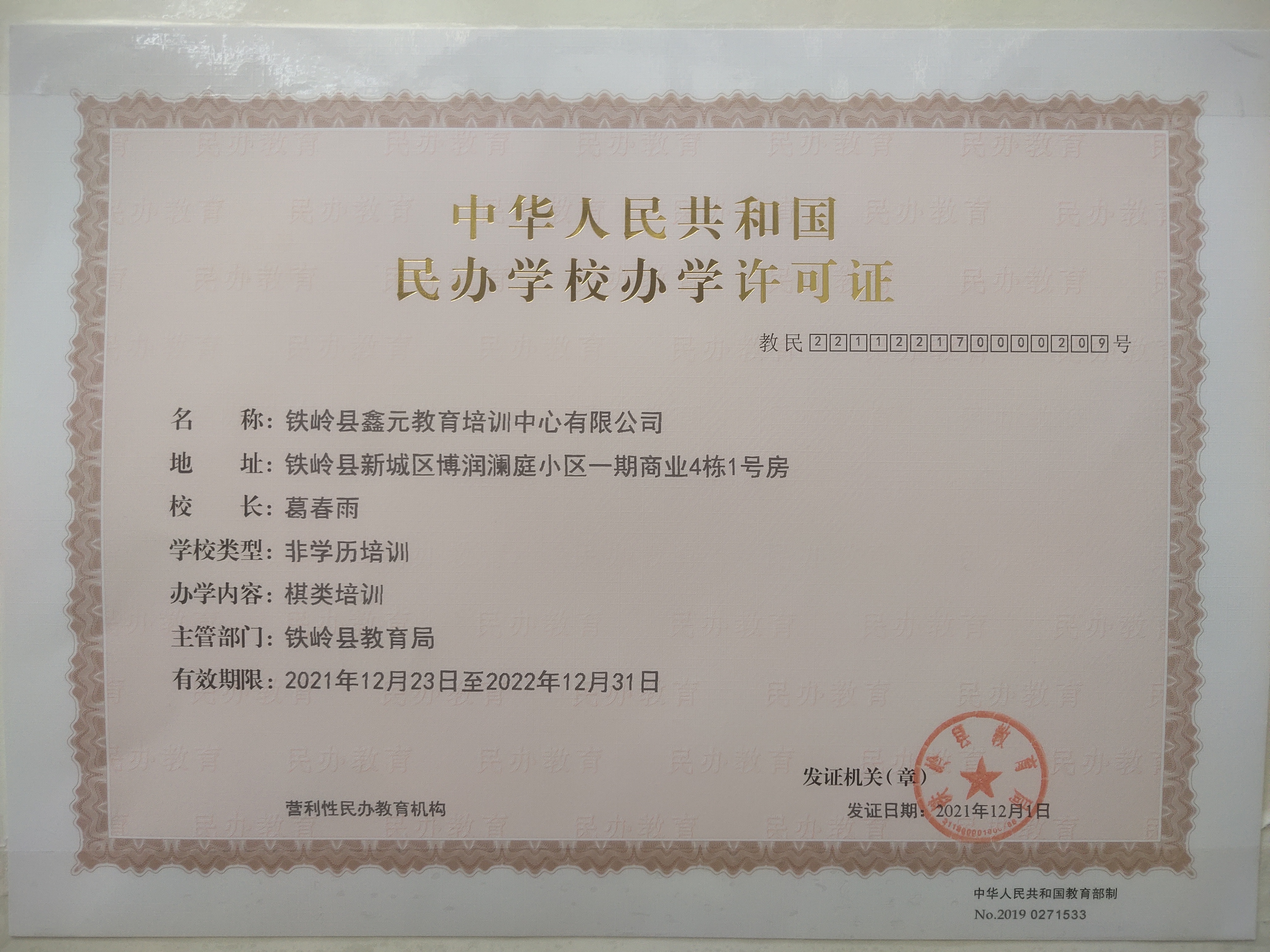 铁岭县鑫元教育培训中心有限公司